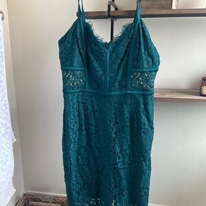 Teal Floral Dress